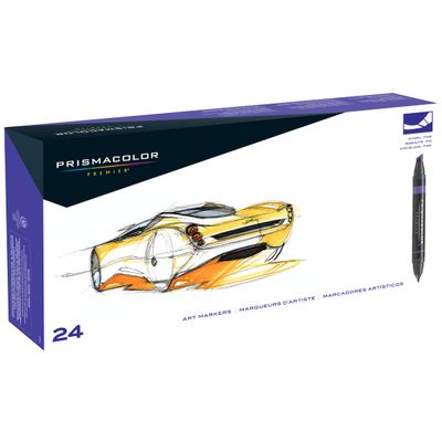 Prismacolor Premier Double-Ended Art Markers Fine And Chisel Tip Adult Coloring 24 Pack