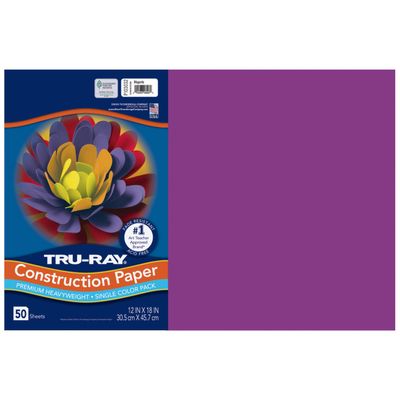 Pacon 103032 Tru-Ray Construction Paper, 76 lbs., 12 x 18, Magenta, 50 Sheets/Pack