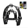 YMC TAM20-BLACK Double Row Tambourine - Metal Jingles Hand Held Percussion Ergonomic Handle view 1