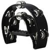 YMC TAM20-BLACK Double Row Tambourine - Metal Jingles Hand Held Percussion Ergonomic Handle view 2