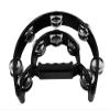 YMC TAM20-BLACK Double Row Tambourine - Metal Jingles Hand Held Percussion Ergonomic Handle view 3