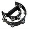 YMC TAM20-BLACK Double Row Tambourine - Metal Jingles Hand Held Percussion Ergonomic Handle view 4