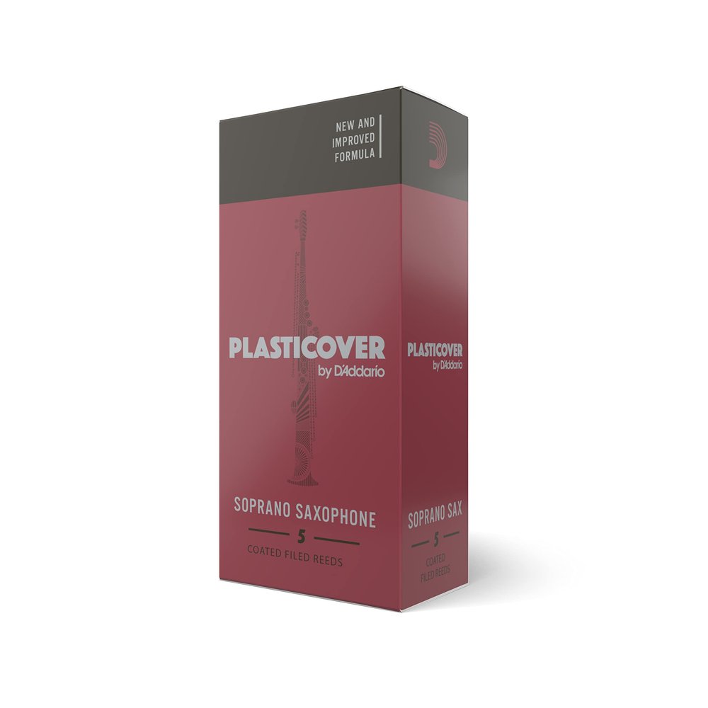 DAddario Woodwinds Plasticover Soprano Sax Reeds, Strength 4.0, 5-pack