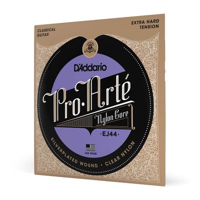 D'Addario Pro Art Nylon Classical Guitar Strings, EJ44, Extra Hard Tension, 6-String Set, Pack of 1