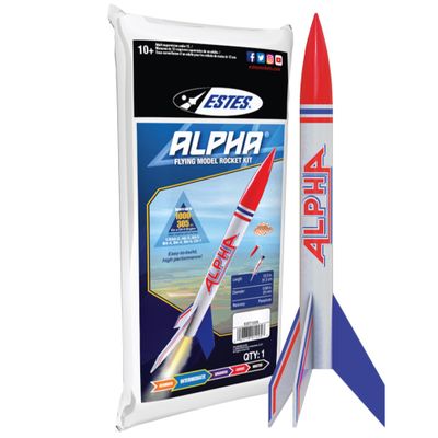 Estes 1225 Alpha Rocket-Building Kit, Intermediate Flying-Rocket-Model Kit for Ages 10+