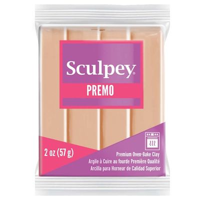Polyform Sculpey Premo Polymer Oven-Bake Clay, Beige, Non Toxic, 2 oz. bar, Great for jewelry making, holiday, DIY, mixed media and home dcor projects. Premium clay perfect for clayers and artists.