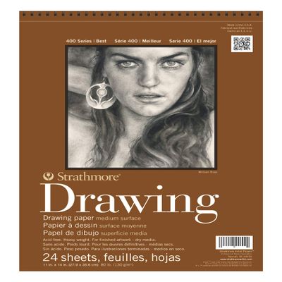 Strathmore Medium Drawing Spiral Paper Pad 11"X14"-24 Sheets -400500