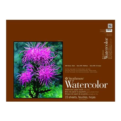 Strathmore 400 Series Watercolor Block, Cold Press, 15"x20" Bound (4 sides), 15 Sheets/Block
