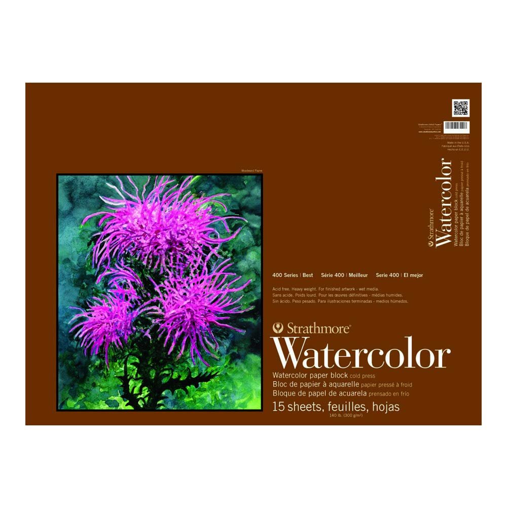 Strathmore 400 Series Watercolor Block, Cold Press, 15"x20" Bound (4 sides), 15 Sheets/Block