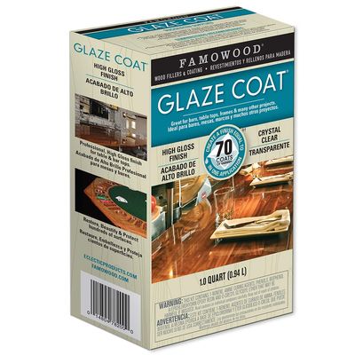 FamoWood 5050080 Glaze Coat Epoxy Kit - 1 Quart, Clear