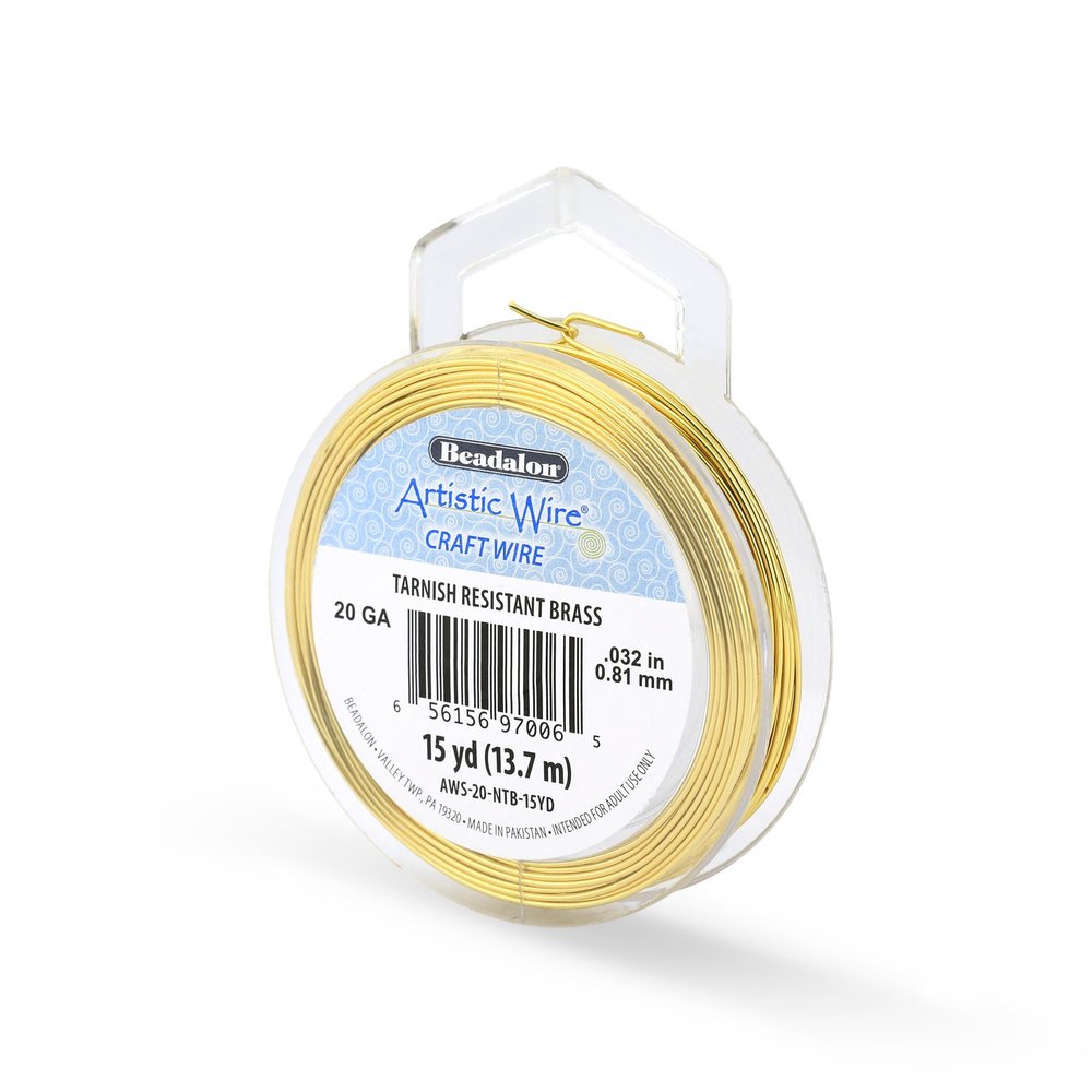 Artistic Wire, 20 Gauge Tarnish Resistant Brass Craft Wire, 15 yd