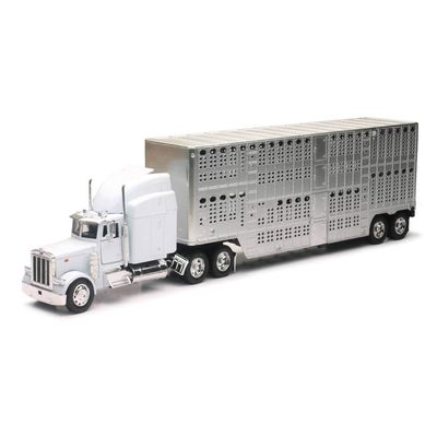 New-Ray 1:32 Peterbilt 379 Pot Bell Live Stock,White