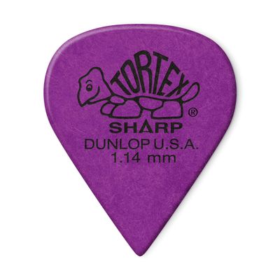 Dunlop 412P1.14 Tortex Sharp, Purple, 1.14mm, 12/Player's Pack, 23412114012