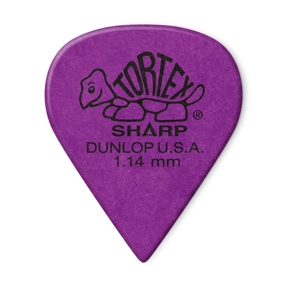 Dunlop 412P1.14 Tortex Sharp, Purple, 1.14mm, 12/Player's Pack, 23412114012