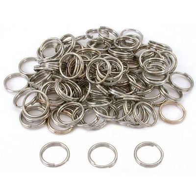 100 Split Ring Fishing Lure Keychain Nickel Plated 16mm