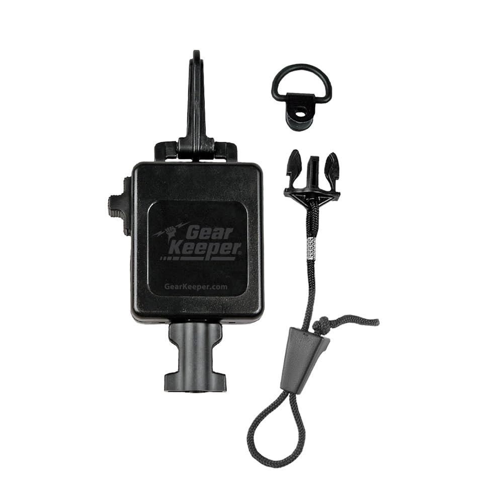 Gear Keeper CB Mic Keeper Retractable Microphone Holder - Features Heavy-Duty Snap Clip Mount, Adjustable Mic Lanyard and Hardware Mounting Kit