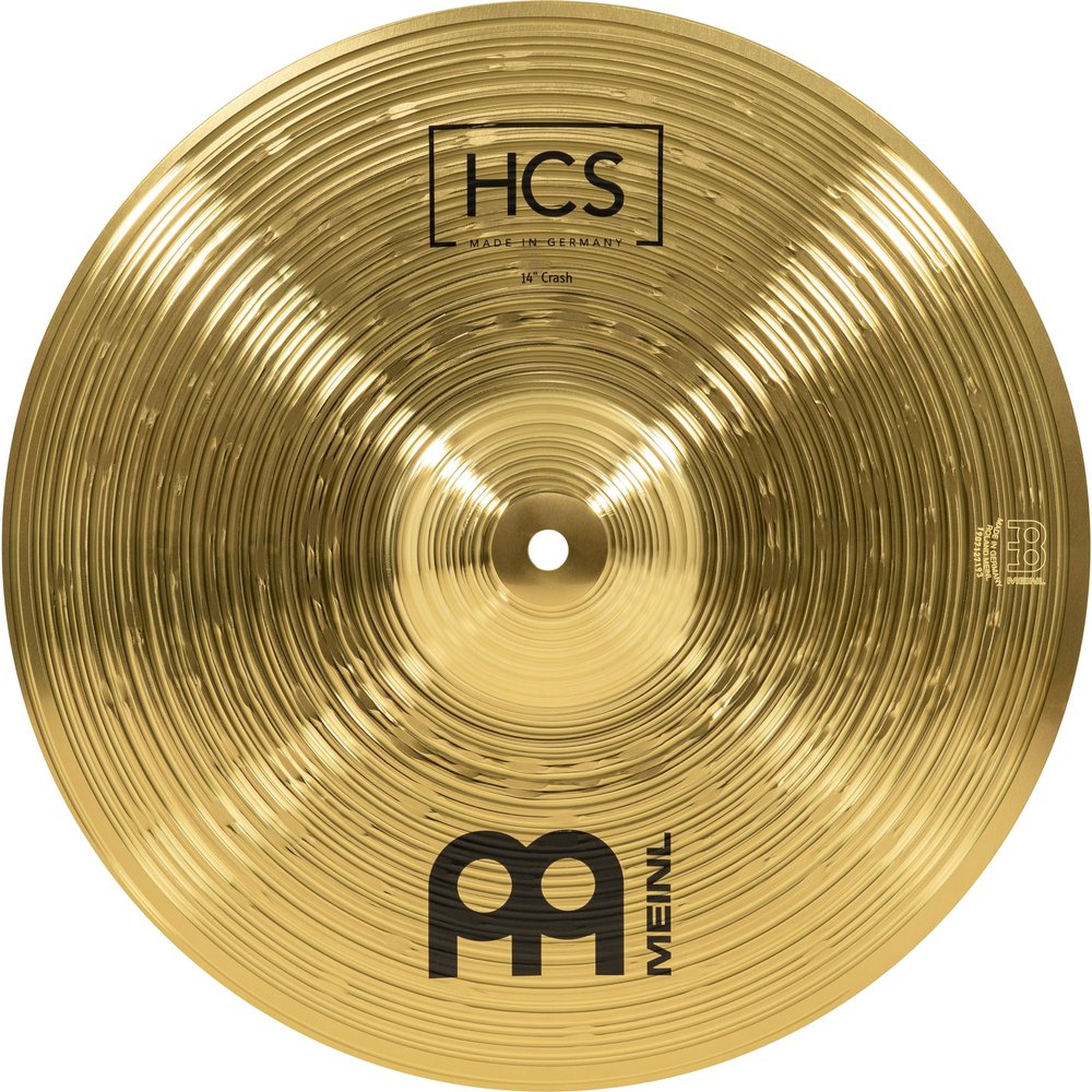 HCS 14" Crash Cymbal for Drum Set MADE IN GERMANY Traditional Medium Brass, 2-YEAR WARRANTY
