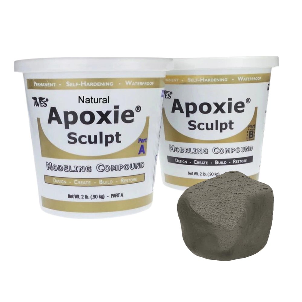 Aves Apoxie Sculpt - 2 Part Modeling Compound (A & B) - 4 Pound, Apoxie Sculpt for Sculpting, Modeling, Filling, Repairing, Easy to Use Self Hardening Modeling Compound Natural