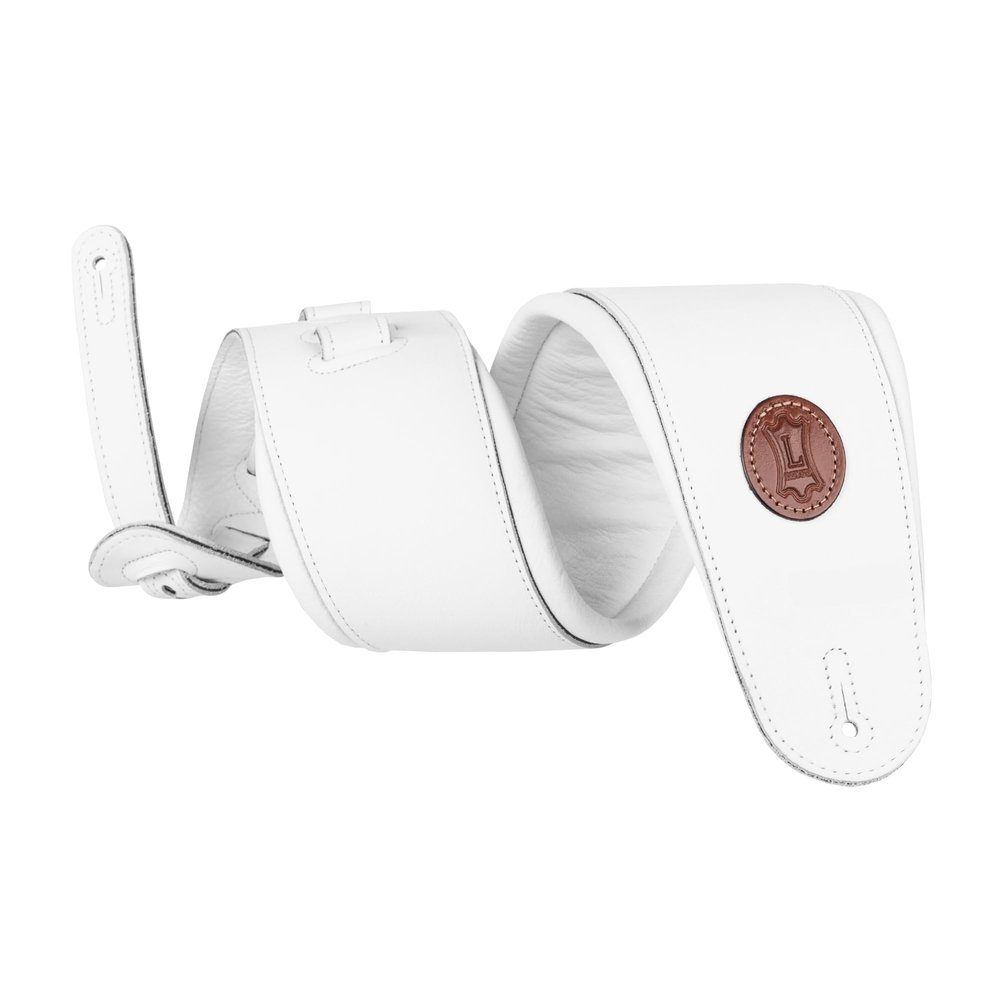 Levy's Leathers Signature Legacy Series 4.5" Garment Leather Guitar Strap, White (MSS2-4-WHT)