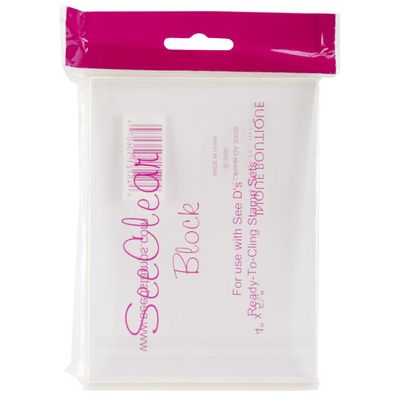 Darice See Clear Rubber Stamp Block, 4-Inch-by-5-1/4-Inch