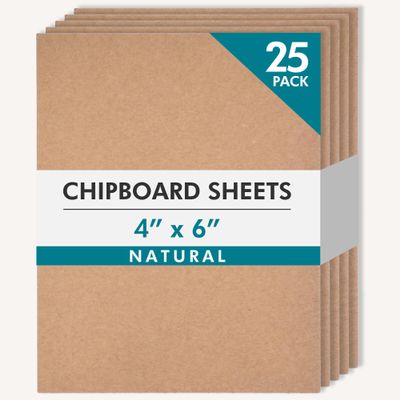 Grafix Medium Weight Chipboard 4"x6", Natural Acid-Free 0.057 Sheets, Create Three-Dimensional Embellishments for Cards, Papercrafts, Mixed Media, Home Dcor, and More, Pack of 25
