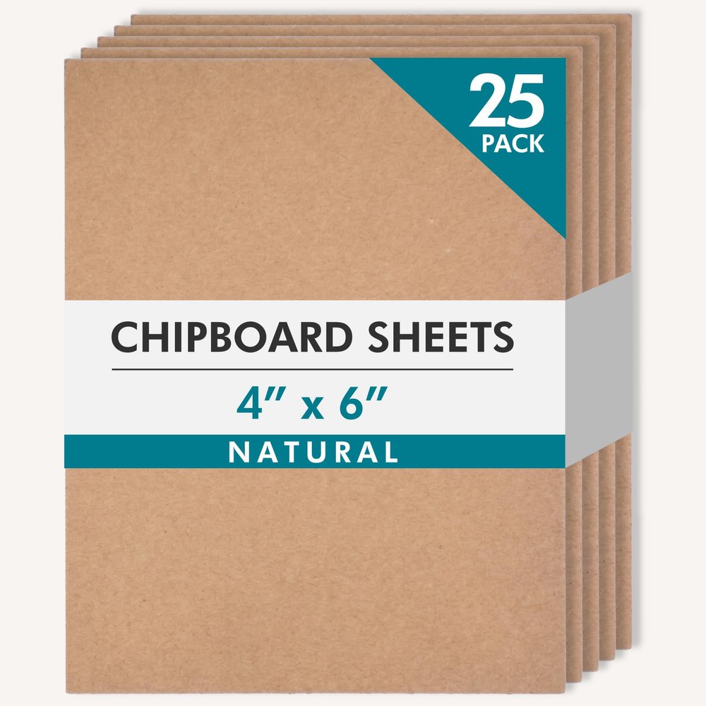 Grafix Medium Weight Chipboard 4"x6", Natural Acid-Free 0.057 Sheets, Create Three-Dimensional Embellishments for Cards, Papercrafts, Mixed Media, Home Dcor, and More, Pack of 25