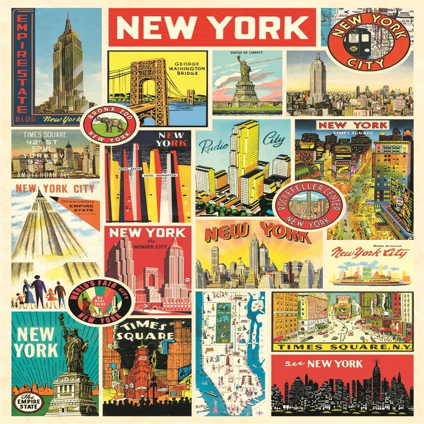 Cavallini & Co. New York City Collage Decorative Paper Sheet