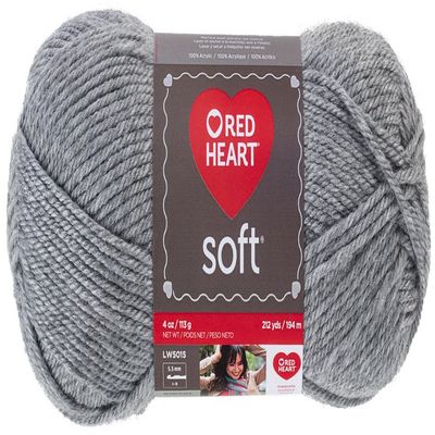 Red Heart Soft Yarn, Light Gray Heather (E728.9440)
