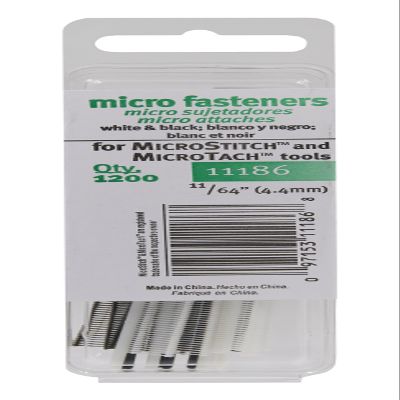 Avery Dennison Corporation 4.4mm Micro Stitch Fastener Refills, White & Black 1,200/Pkg