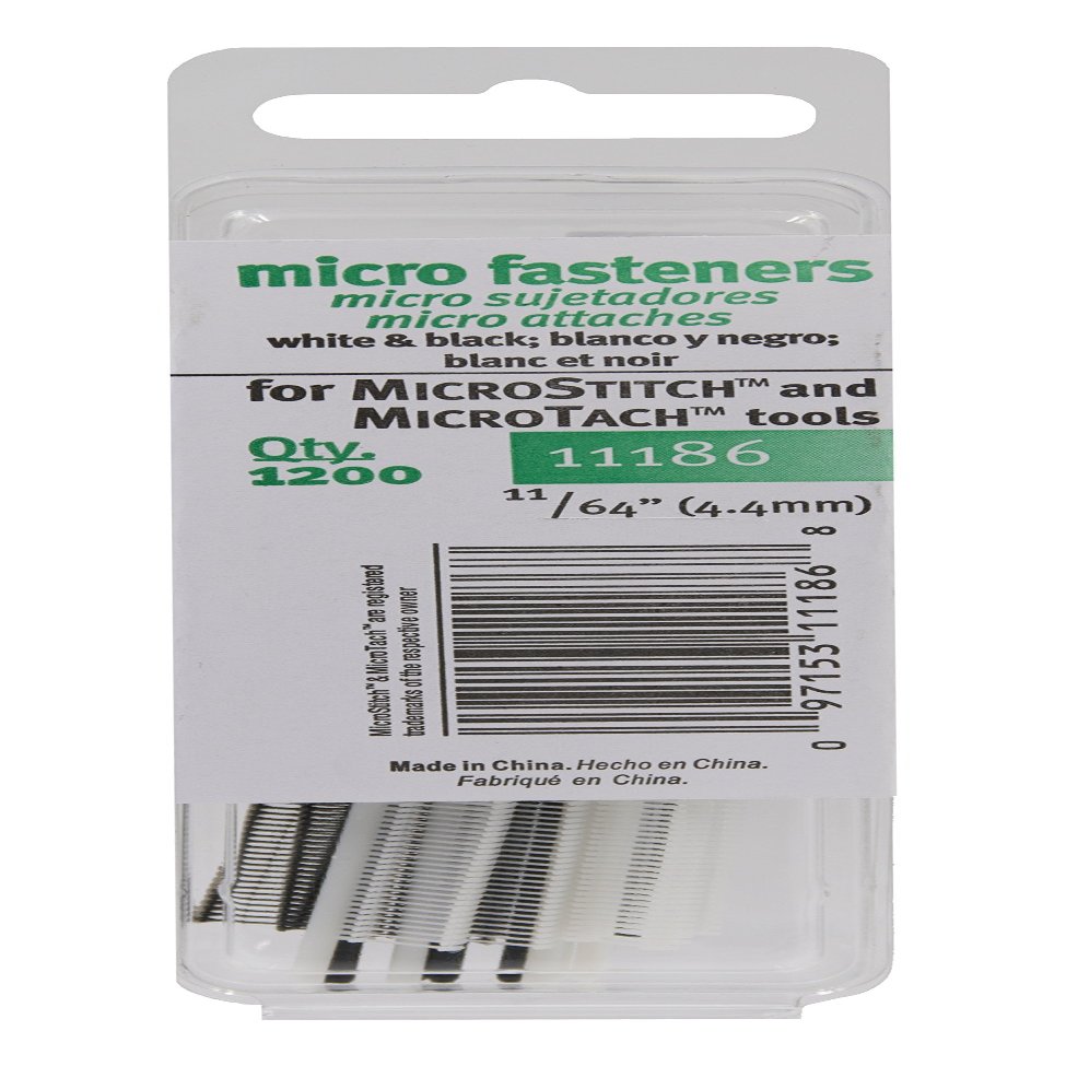 Avery Dennison Corporation 4.4mm Micro Stitch Fastener Refills, White & Black 1,200/Pkg