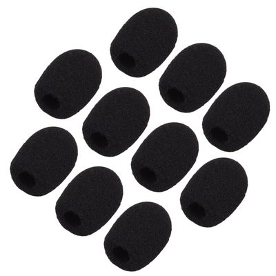 Sunmns 10 Pack Mini Small Size Lapel Headset Microphone Windscreen Foam Cover, Black