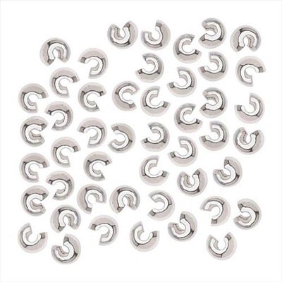 Real Silver Plated Crimp Bead Covers 3mm (144)