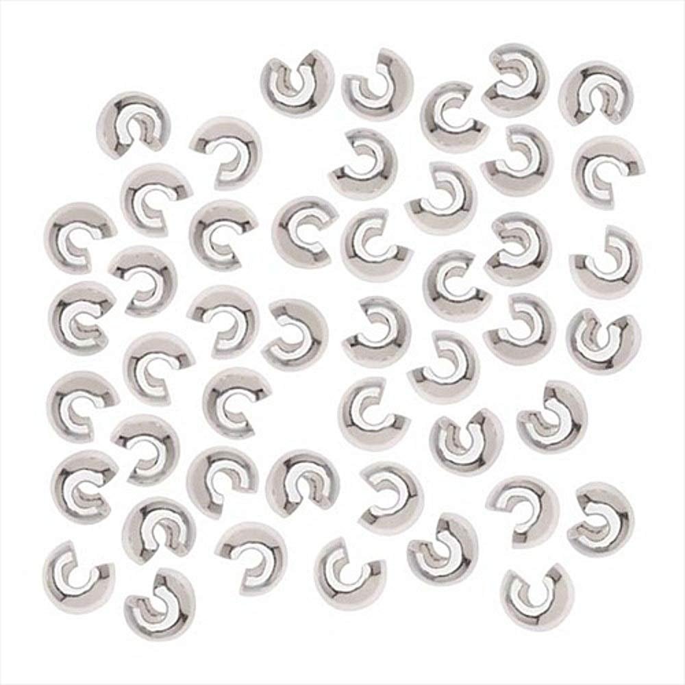 Real Silver Plated Crimp Bead Covers 3mm (144)
