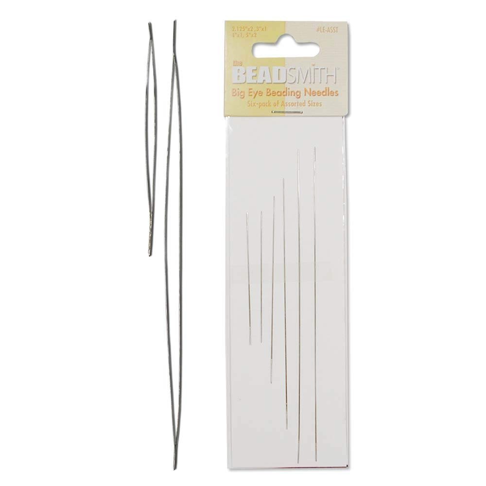 (6) Assorted Large Eye Beading Needles In 4 Sizes
