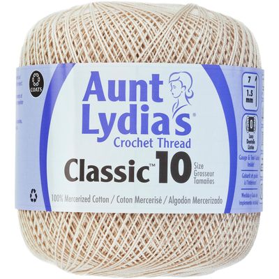 Coats Crochet 154-226 Aunt Lydia's Crochet, Cotton Classic Size 10, Natural