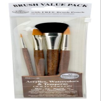Royal Brush Langnickel Gold Taklon Brush Set Value Pack, Mop