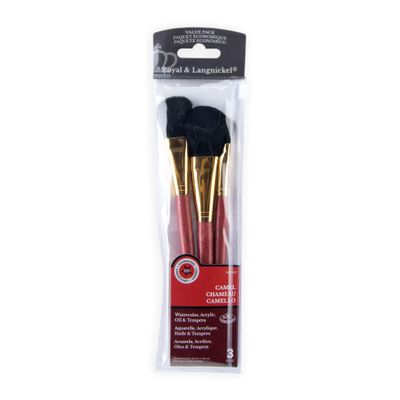 Royal Brush Camel Value Pack Brush Set, 3/Pkg