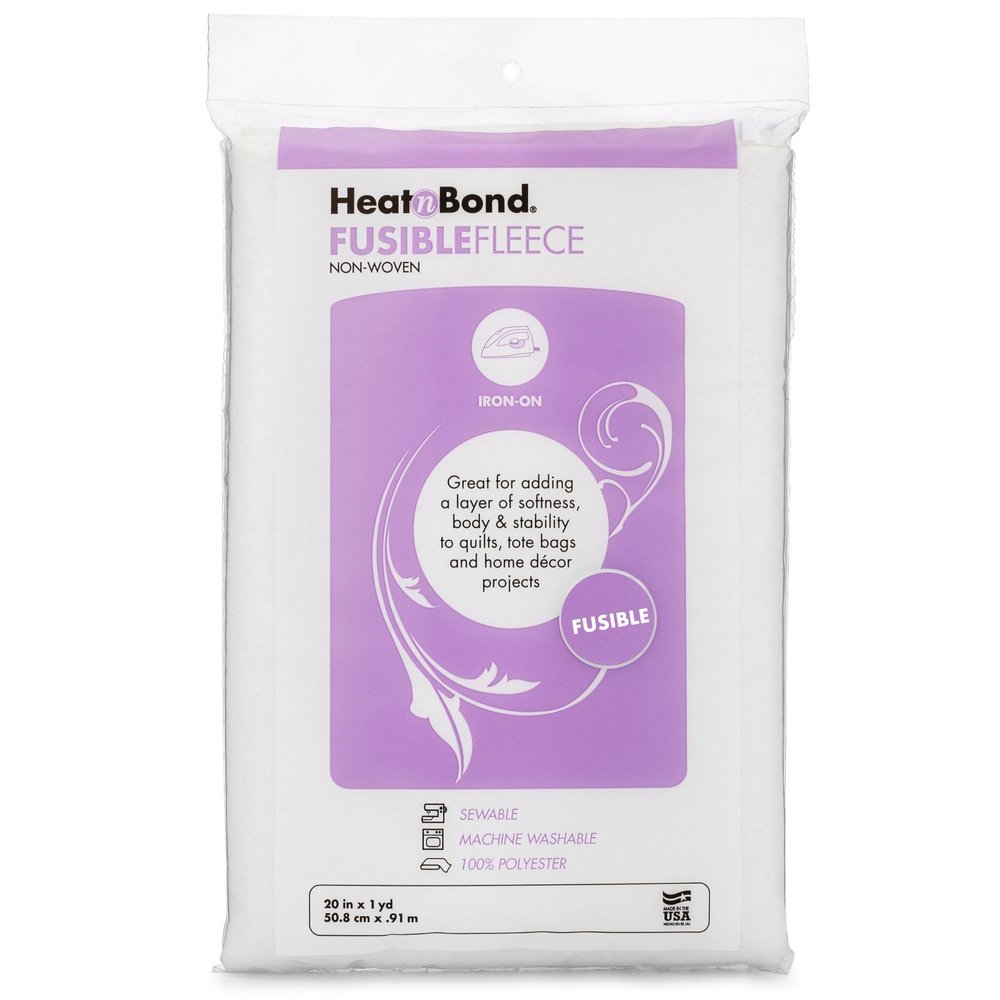 HeatnBond Fusible Fleece Iron-On Interfacing, 20 Inches x 1 Yard, White