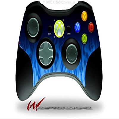 Fire Blue - WraptorSkinz Decal Style Vinyl Skin compatible with XBOX 360 Wireless Controller (CONTROLLER NOT INCLUDED)