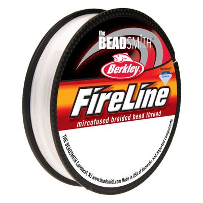The Beadsmith Fireline by Berkley Micro-Fused Braided Thread 6lb. Test, .006/.15mm Diameter, 50 Yard Spool, Crystal Color Super Strong Stringing Material for Jewelry Making and Bead Weaving