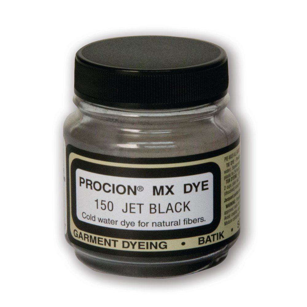 Jacquard Procion MX Tie Dye Powder,Jet Black, 2/3 Ounce Jar for Fabric and Clothing, Permanent and Washfast