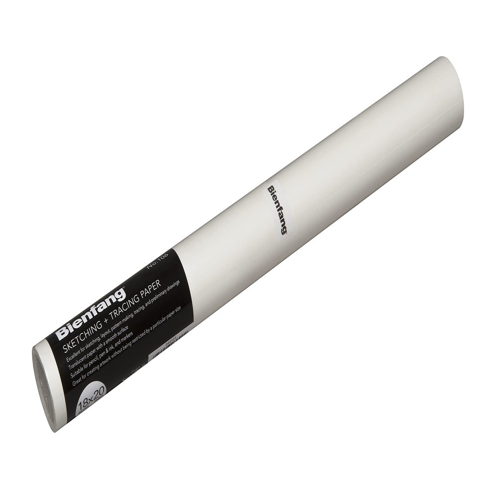 Bienfang Sketching & Tracing Paper Roll, White, 18 Inches x 20 Yards - for Drawing, Trace, Sketch, Sewing Pattern