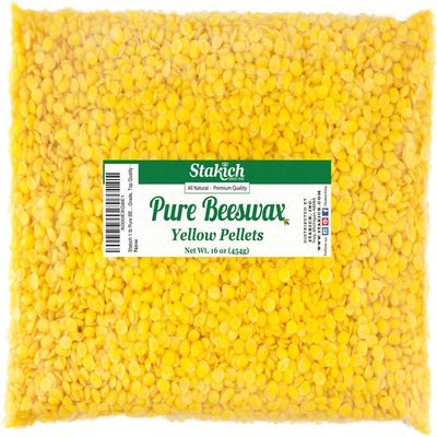 Stakich Yellow Beeswax Pellets - Natural, Cosmetic Grade, Premium Quality - (1 lb)