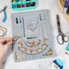 The Beadsmith Bead Board, Grey Flocked, 3 U-Shaped Channels, 6 Recessed Compartments, 9.5 x 13 inches, Design Boards for Creating Bracelets, Necklaces and Other Jewelry view 2
