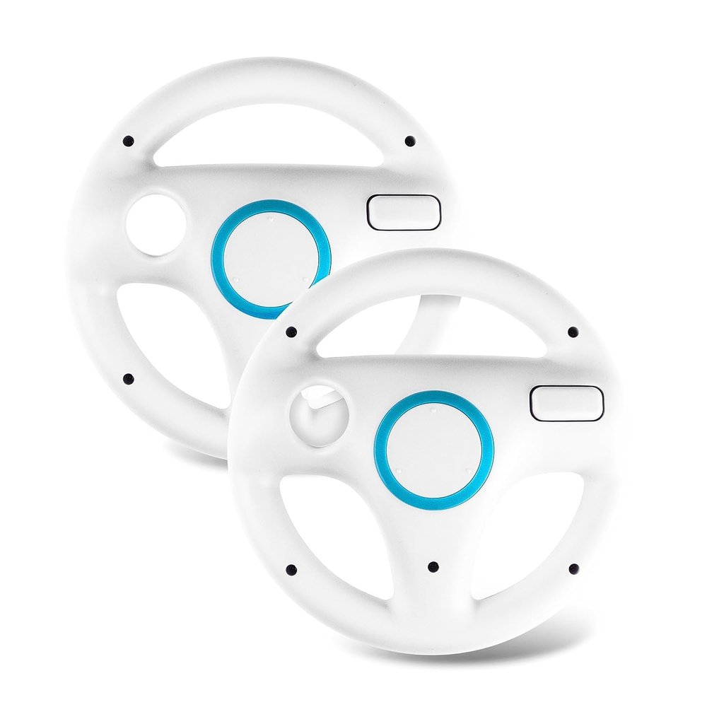 Beastron Mario Kart Racing Wheel, 2 Sets White Color Bundle