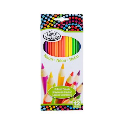 ROYAL BRUSH Neon Colored Pencils, 12 Count, 12/Pkg