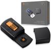 Neoteck Digital Turntable Stylus Force Gauge 0.01g/5.00g with Orange LCD Backlight Turntable Stylus Pressure Gauge with 5g Weight &Leather Case Accurate Tracking for Phono Cartridge -Jet Black view 1
