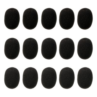 Eboot 15 Pack Mini Microphone Covers Foam Windscreen Lapel Headset Mic Foam Cover Protection for Small Lapel and Lavalier Microphones (Black)