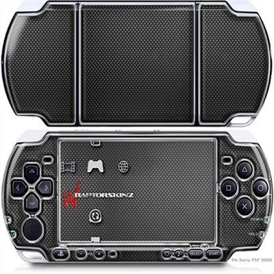 WraptorSkinz Decal Style Vinyl Skin Wrap - Carbon Fiber and Chrome - compatible with Sony PSP 3000