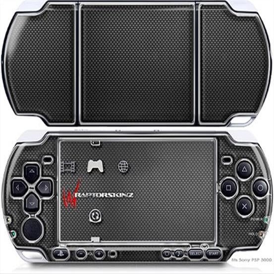 WraptorSkinz Decal Style Vinyl Skin Wrap - Carbon Fiber and Chrome - compatible with Sony PSP 3000